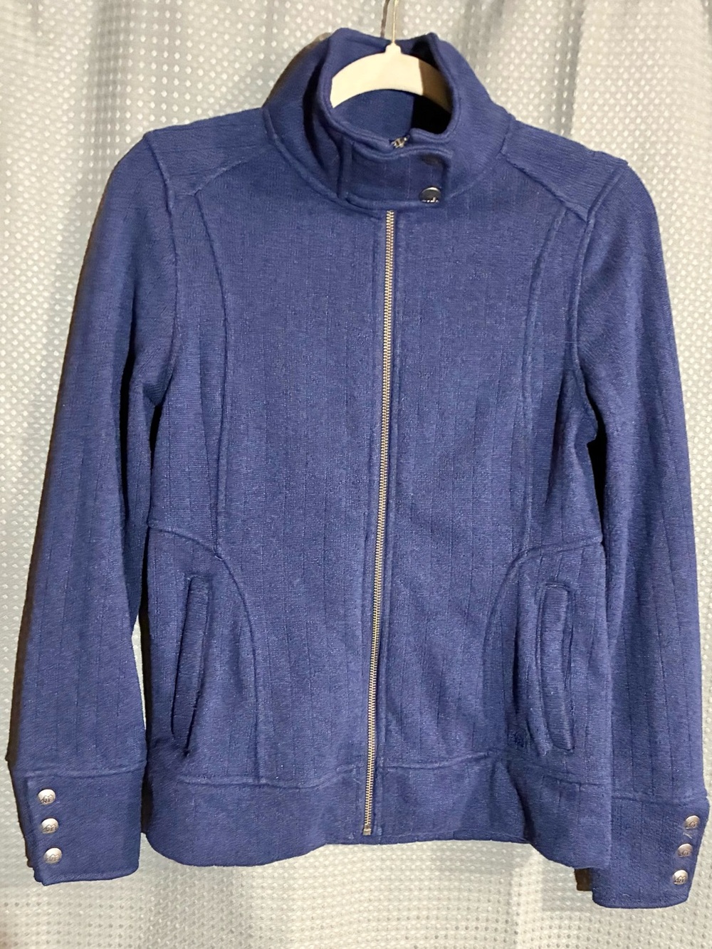 Rei Women's Blue Zip-Front Jacket Sz M Outdoor Gorpcore Athletic Wear Ribbed